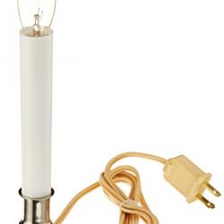 Darice Silver Plated Base Candle Lamp with automatic light sensor, 9 inch