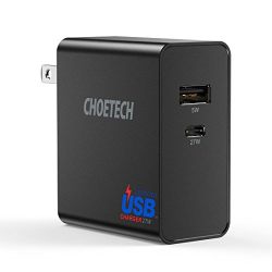 Certified 32W Dual Port USB Travel Wall Charger Foldable Plug for iPhone X/8/7,Google Pixel 2, LG G6,Huawei Mate 10,Samsung S8/S8 Plus/Note 8