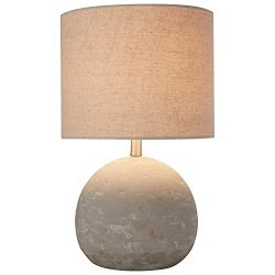 Stone & Beam Industrial Concrete Table Lamp, 16" H, with Bulb, Brown Shade