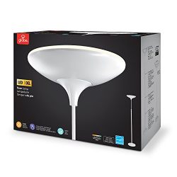 Globe Electric 12783 LED Floor Lamp Torchiere, Energy Star Certified, Dimmable Super Bright, 43W, 3000 Lumens, 1 x 43W Integrated LED, 12.99" x 12.99" x 70.9", White Satin Finish