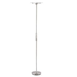 SUNLLIPE Floor Lamp LED Reading Light 90° Top Adjustable 18 W 70.8 inch Acrylic Shade Compatible with Wall Switch Dimmable Standing Pole Uplight for Living Room, Bedroom Warm White (Satin Nickel)