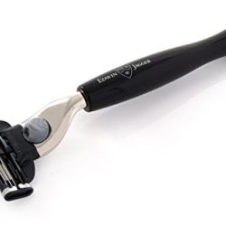 Edwin Jagger Shaving Gift Set - Pure Badger Shaving Brush, Gillette Mach 3 Razor, Shaving Bowl & Stand, Imitation Ebony