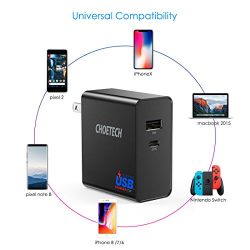 Certified 32W Dual Port USB Travel Wall Charger Foldable Plug for iPhone X/8/7,Google Pixel 2, LG G6,Huawei Mate 10,Samsung S8/S8 Plus/Note 8