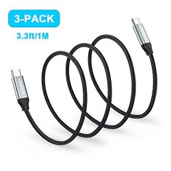 USB C Cable, CHOETECH (3-Pack, 3.3ft/1m)USB 2.0 Type C Braided Fast Charging Sync Braided Cable