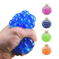 Stress Relief Squeezing Soft Rubber Vent Grape Ball Hand Wrist Toy Funny Geek Gadget Vent Toy, 4 Piece