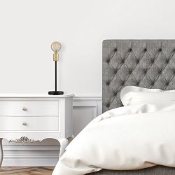 Globe Electric Remington 15" Table Lamp, Black Finish, Exposed Gold Socket, in-Line on/Off Rocker Switch, Exposed Bulb