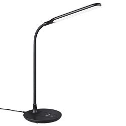 Tomons LED Desk Lamp, Office Lamp With USA Charging Port, Gooseneck Design, 360° Rotation Adjustable, 3 Brightness Levels