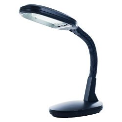 Lavish Home 72-0893 Natural Sunlight Desk Lamp, Great For Reading and Crafting, Adjustable Gooseneck, Home and Office Lamp, 22" x 7" x 9", Black