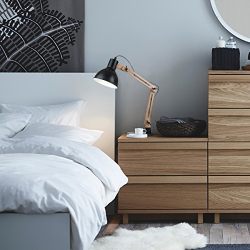 tomons Wood Swing Arm Desk/Designer Table Lamp, Reading Lights, Study/Work/Office/Bedside Nightstand Lamp, Black