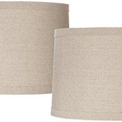 Natural Linen Set of 2 Drum Shades 15x16x11 (Spider)