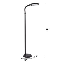 Lavish Home 5 Feet Sunlight Floor Lamp With Adjustable Gooseneck - Black