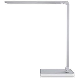 Phive Dimmable LED Desk Lamp with Fast Charging USB Port, Touch Control, 8-Level Dimmer/4 Lighting Modes, Aluminum Body, Eye-Care LED, Table Lamp for Bedroom/Reading/Study (Silver)
