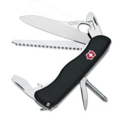 Victorinox Swiss Army One-Hand Trekker Non-Serrated Pocket Knife, Black
