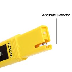 VANTAKOOL Digital PH Meter, 0.01 PH High Accuracy Water Quality Tester with 0-14 PH Measurement Range for Household Drinking, Pool and Aquarium Water PH Tester Design with ATC (yellow)