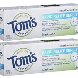 Tom's of Maine Rapid Relief Sensitive Natural Toothpaste Multi Pack, Fresh Mint, 2 Count
