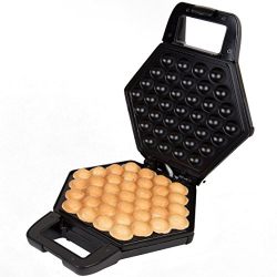 Bubble Waffle Maker- Electric Non stick Hong Kong Egg Waffler Iron Griddle (Black)- Ready in under 5 Minutes