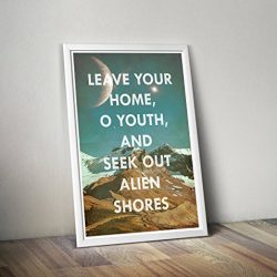 Petronius Inspired Adventure Art Print//Seek Out Alien Shores//Inspirational Astronomy and Space Themed Typographic Quote