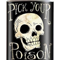Pick Your Poison Skull - 8oz Stainless Steel Flask - come in a skull & cross bones GIFT BOX - by Trixie & Milo