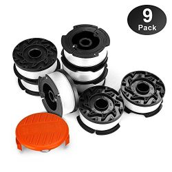 Eventronic Line String Trimmer Replacement Spool, Autofeed Replacement Spools for BLACK+DECKER String Trimmers, 9 Pack (8 Replacement Spool, 1 Trimmer Cap)