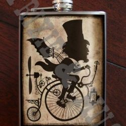The Inventor Scientist Penny-Farthing Flask -8oz Stainless Steel Flask - comes in a GIFT BOX - by Trixie & Milo