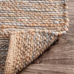 Casual Handmade Jute Solid Area Rug