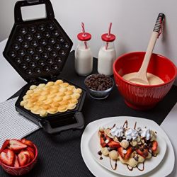 Bubble Waffle Maker - Electric Non stick Hong Kong Egg Waffler Iron Griddle (Black)- Ready in under 5 Minutes