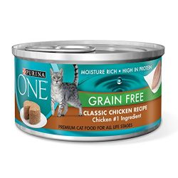 Purina One Grain Free Classic Chicken Recipe Premium Pate Wet Cat Food - (24) 3 oz. Cans