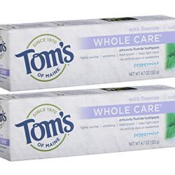 Tom's of Maine Whole Care with Fluoride Natural Toothpaste, Peppermint 4.7 oz (Pack of 2)