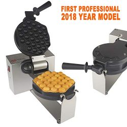 Bubble Waffle Maker Professional Rotated Nonstick ALD Kitchen (Grill/Oven for Cooking Puffle, Hong Kong Style, Egg, QQ, Muffin, Cake Eggettes and Belgian Bubble Waffles) (Bubble Waffle Maker)