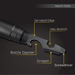 Tactical Pen Self Defense Tool for Survival Military Police Grade Badass EDC - Tactical Flashlight + Glass Breaker + Ballpoint Pen + Multi Tool - 2 Ink Cartridges + 3 Batteries - Gift Boxed
