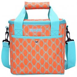 MIER 9 Can Insulated Lunch Bag for Women Leakproof Soft Cooler Tote, Orange