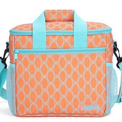 MIER 24-can Large Capacity Soft Cooler Tote Insulated Lunch Bag Outdoor Picnic Bag, Orange