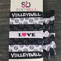 Infinity Collection Volleyball Hair Accessories, Volleyball Hair Ties, No Crease Volleyball Hair Elastics Set