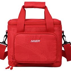 MIER 16 Can Large Insulated Lunch Bag for Women, Soft Leakproof Liner, Red