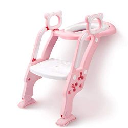 GrowthPic Toddler Toilet Training Seat with Sturdy Non-Slip Ladder Step Potty Ladder for Toddlers and Girls