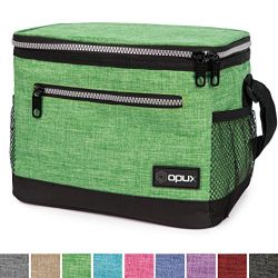 OPUX Premium Insulated Lunch Bag with Shoulder Strap | Lunch Box for Adults, Kids | Soft Leak Proof Liner | Medium Lunch Cooler for Office, School | Fits 6 Cans (Heather Green)