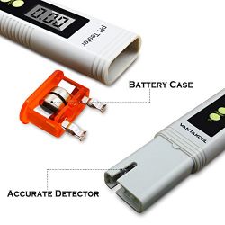 VANTAKOOL Digital PH Meter, 0.01 PH High Accuracy Pocket Size PH Meter/PH Tester with 0-14.0 Measuring Range, Water Quality Tester for Household Drinking Water, Swimming Pools, Aquariums (Orange)