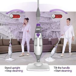 Steam Mop - Steam Cleaner Multifunctional Steamer, Worked as Floor Steam Cleaner Handheld Garment Steamer Carpet Cleaner Window Cleaner 5-In-1 Electric Floor Mop with 1 Mop Pad 11.5Oz Tank, 20FT Cord
