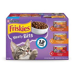 Purina Friskies Meaty Bits Adult Wet Cat Food Variety Pack - (12) 5.5 oz. Cans