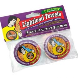 Lightload Compact Reusable 12x12" Towels weighs .2 oz. (2 Pack)