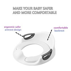 Potty Training Seat For Kids Toddlers Boys Girls Toilet Seat For Baby With Cushion Handle And Backrest Toddlers Toilet Training Seat Anti-slip Great Mommy’s Helper for Baby Kids Toddlers