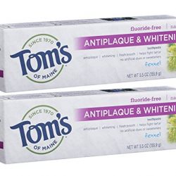 Tom's of Maine Natural Fluoride-Free Antiplaque & Whitening Toothpaste, Fennel 5.50 oz (Pack of 2)