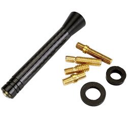 ACBungji Universal, 3 Inches Stubby Short AM FM Radio Copper Wire Antenna Carbon Fiber For Car