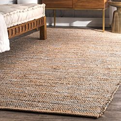 Casual Handmade Jute Solid Area Rug