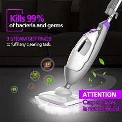 Steam Mop - Steam Cleaner Multifunctional Steamer, Worked as Floor Steam Cleaner Handheld Garment Steamer Carpet Cleaner Window Cleaner 5-In-1 Electric Floor Mop with 1 Mop Pad 11.5Oz Tank, 20FT Cord