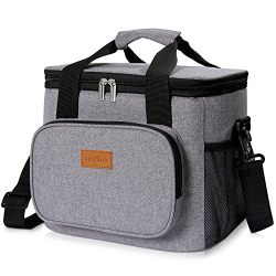 Lifewit 24-Can Large Cooler Bag Insulated Lunch Bag, Soft Cooler Bag for Beach/Picnic / Camping/BBQ, Grey