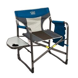 TimberRidge Director's Chair Oversize Portable Folding Support 300lbs Utility Lightweight for Camping Breathable Mesh Back with Side Storage Bag,Side Table