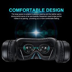 Pansonite Vr Headset with Remote Controller, 3d Glasses Virtual Reality Headset for VR Games and 3D Movies, Eye Care System for iPhone and Android Smartphones (Sb-black)