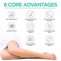 VOYOR Hair Removal for Women Facial Epilator Electric Razor Cordless Callus Remover 3-in-1 Hair Remover Set Rechargeable Lady Shaver BM310