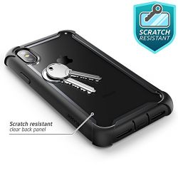 iPhone X Case,iPhone XS Case, i-Blason [Ares] Full-Body Rugged Clear Bumper Case with Built-in Screen Protector for Apple iPhone X 2017/ iPhone XS 2018 (Black)